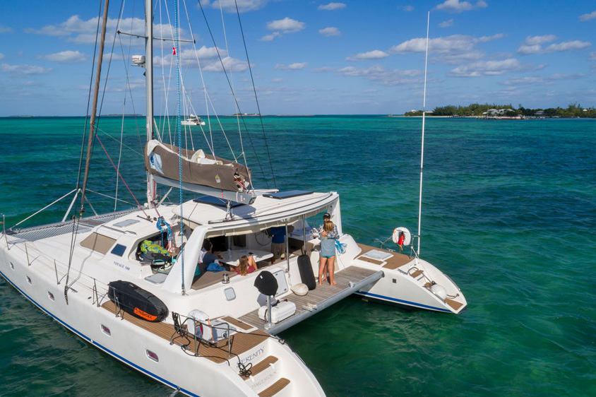 Sailing Catamaran on the ocean